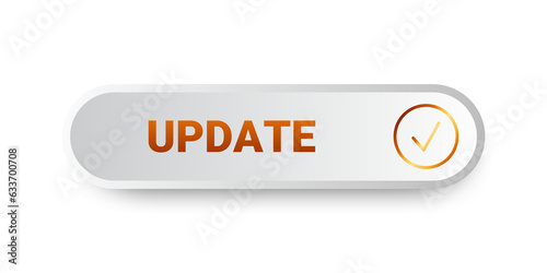 Modern trendy button set. update letter button transparent background