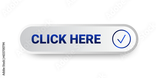 Modern trendy button set.click here lettering button transparent background
