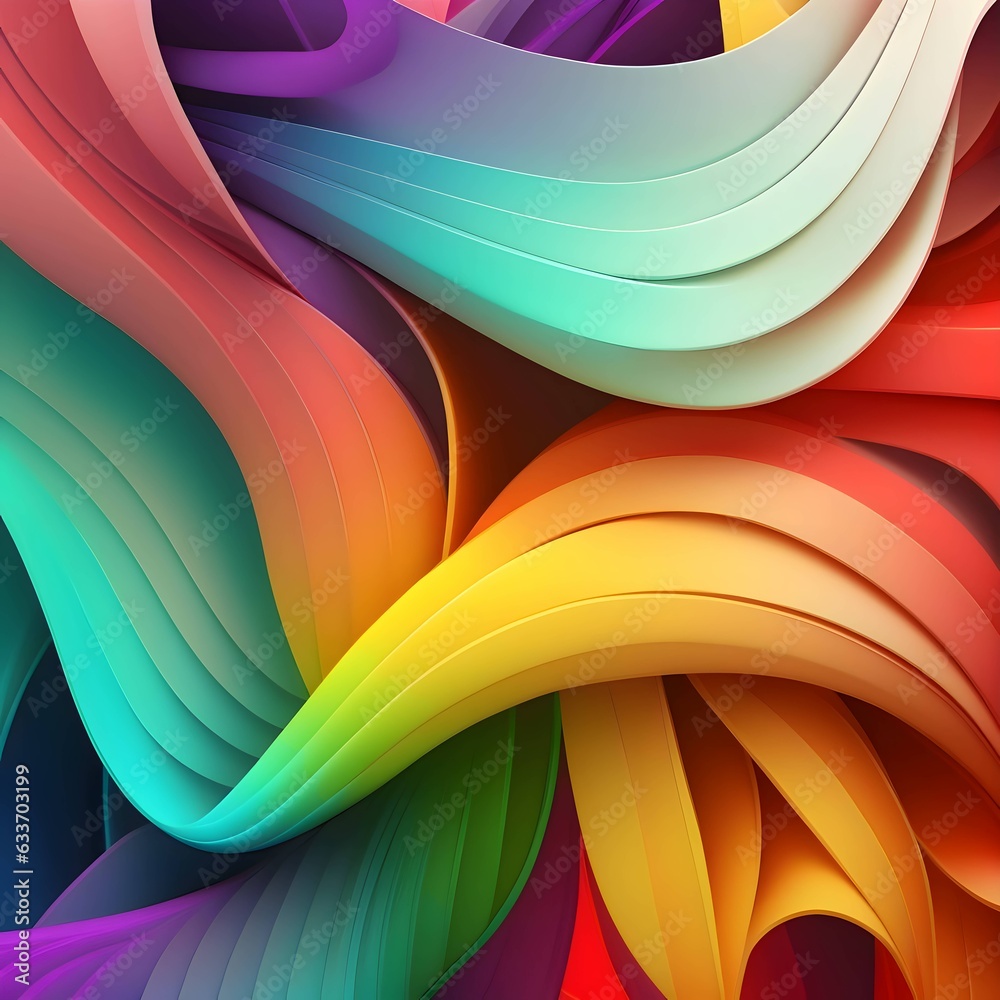 Abstract colorful rainbow background 3D