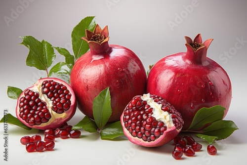 freshly harvested ripe pomegranate. Concept of weight loss and general health