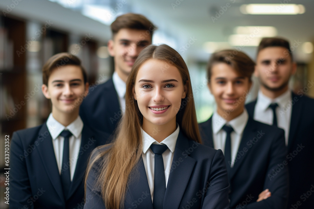 Group of business people in office. Group of business people in office.