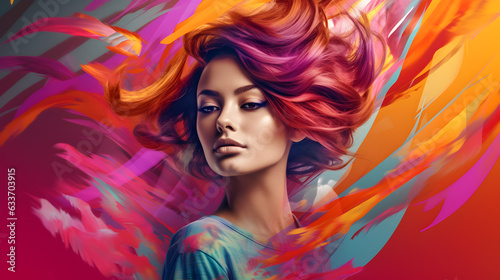 Stylist colorful background of woman illustration © AhmadSoleh