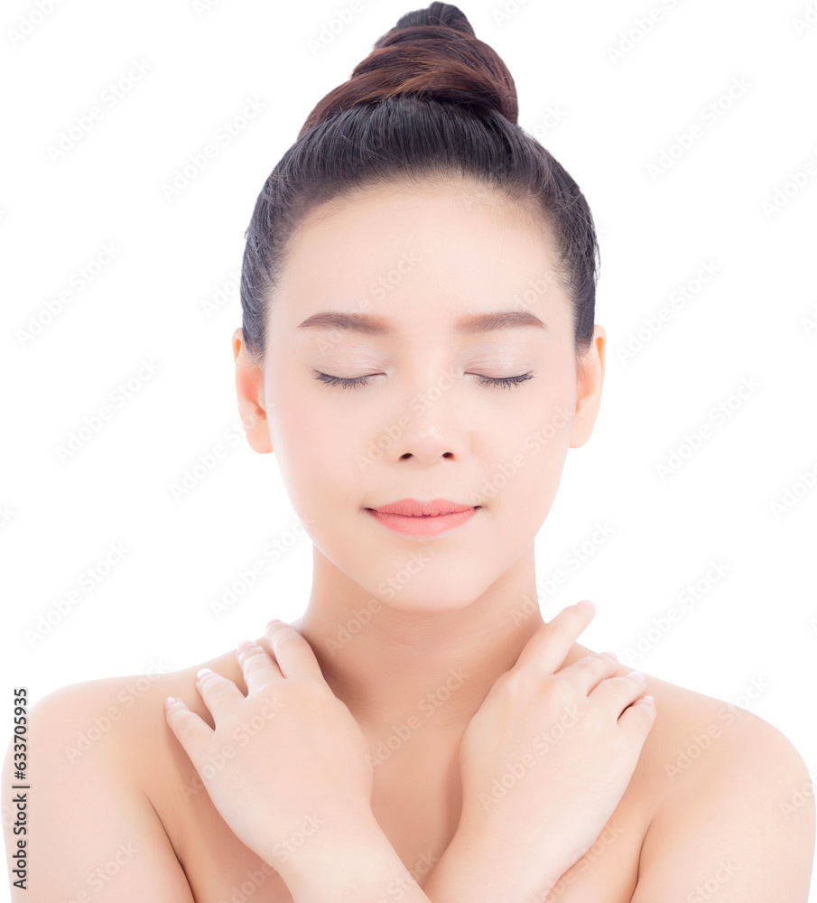 Portrait of beautiful asian woman makeup of cosmetic, girl touch shoulder and smile attractive, face of beauty perfect with wellness with skin healthcare concept. Portrait of beautiful asian woman makeup of cosmetic, girl touch shoulder and smile attractive, face of beauty perfect with wellness with skin healthcare concept.