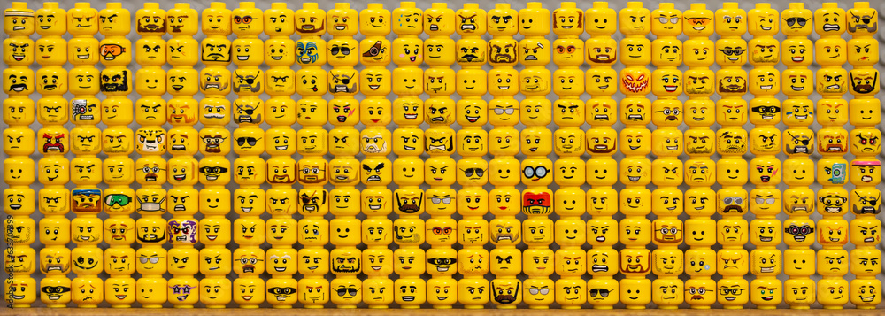 Naklejka premium A lot of Lego heads