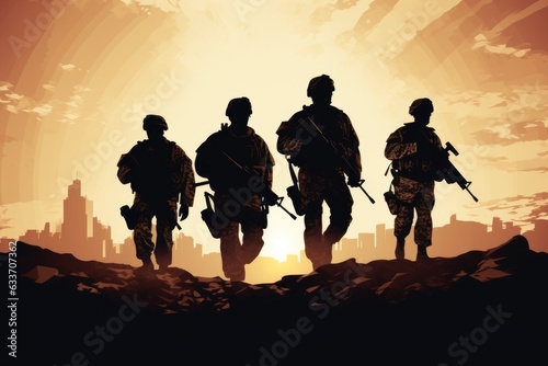 Illustration of Soldier Silhouettes