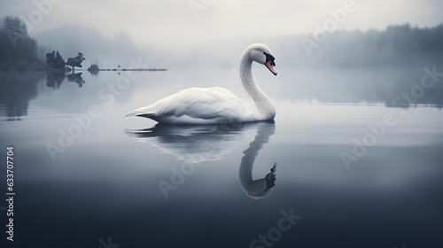 Fototapeta Naklejka Na Ścianę i Meble -  A couple swan on the lake 