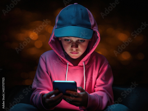 Navigating Tomorrow's Risks: Kid Immersed in the Digital Temptation