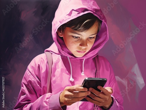 Navigating Tomorrow's Risks: Kid Immersed in the Digital Temptation