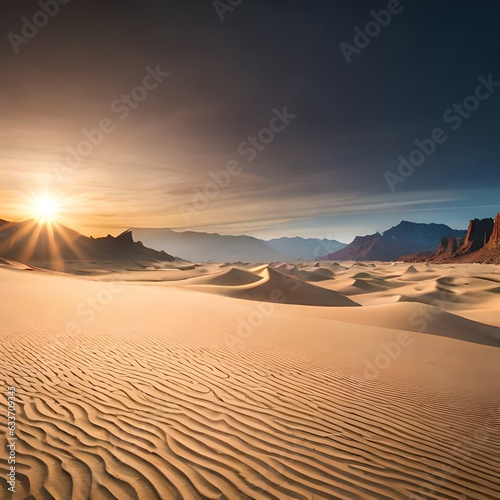 sunset in the desert generating by AI technology