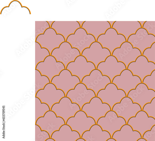 Seamless Pattern with Indian Motif Detail| Abstract Pattern| Arabesque| Geometric Illustration| Background and Backdrop| Multicolor| Vector Graphic| Tile Pattern photo