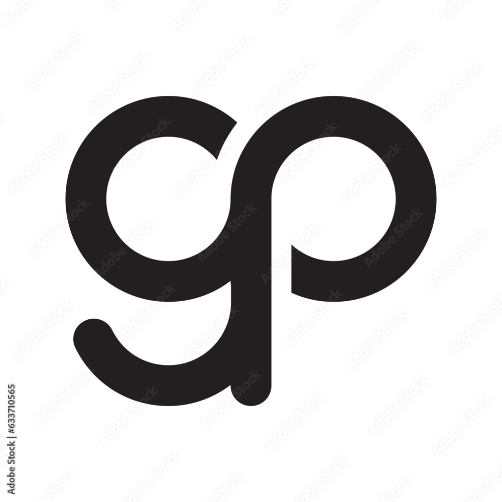 combined letters GP logo design vector concept isolated on white background. combined letters GP logo design vector concept isolated on white background.
