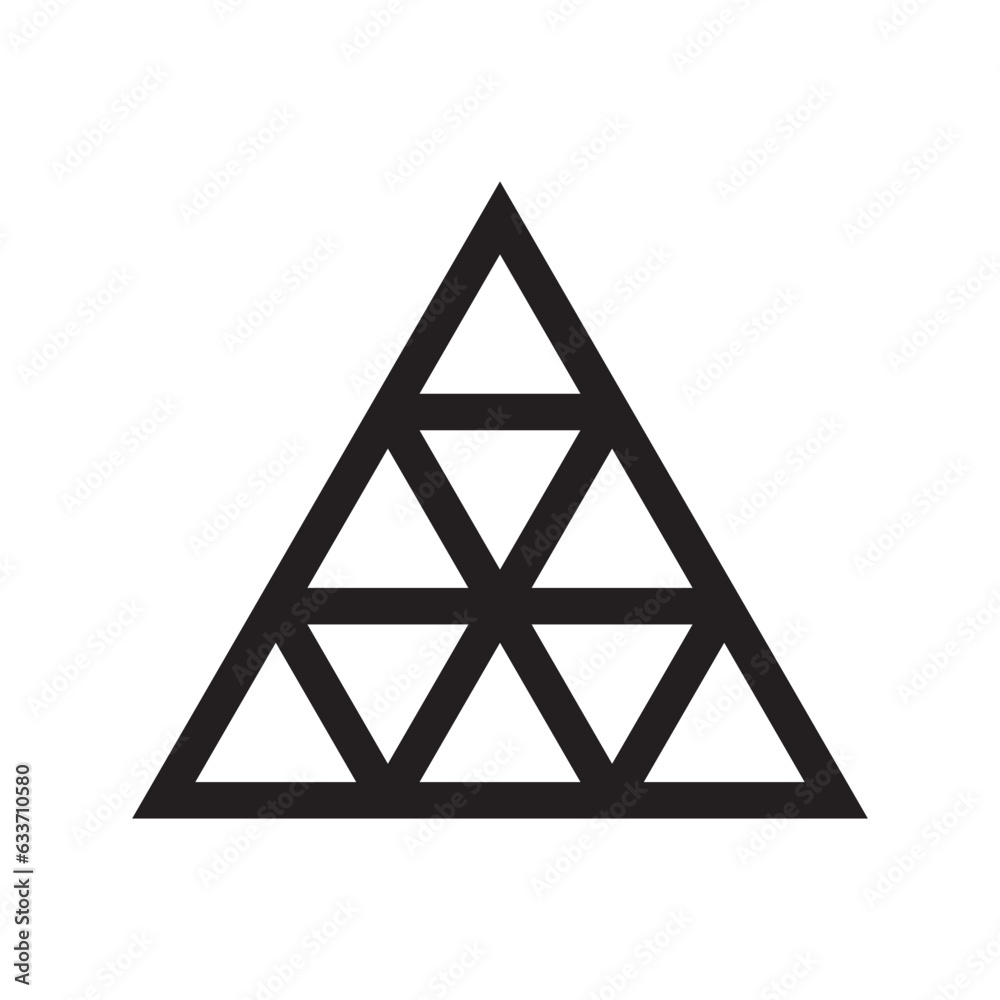 line icon stacked triangles vector illustration isolated on white background. line icon stacked triangles vector illustration isolated on white background.