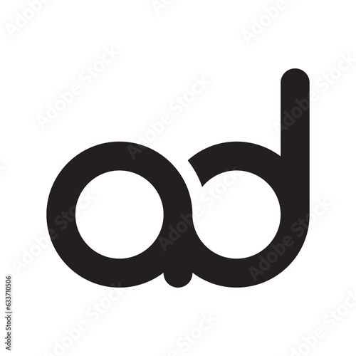 letter A D interconnected logo design vector illustration on white background.