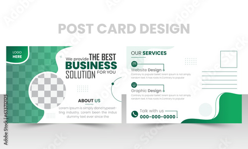 Creative Modern business postcard or EDDM postcard design template. Corporate business postcard layout vector.