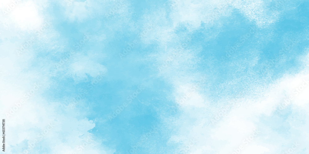 blue sky with cloud closeup background. Abstract blue sky Watercolor background, Illustration, texture for design. hand painted abstract art blue watercolor background. blue sky and white clouds.