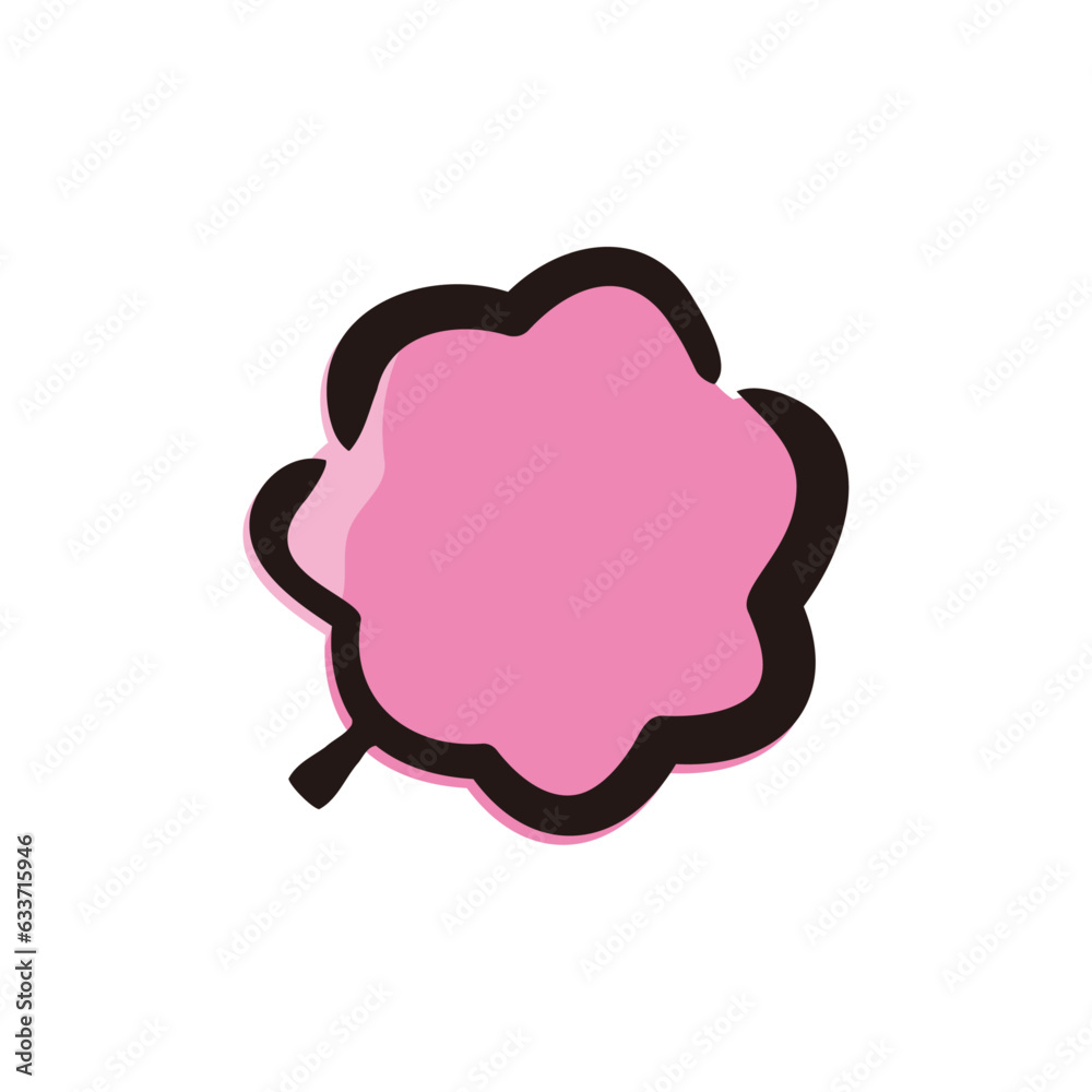 Cotton candy - Food icon/illustration (Hand-drawn line, colored version)