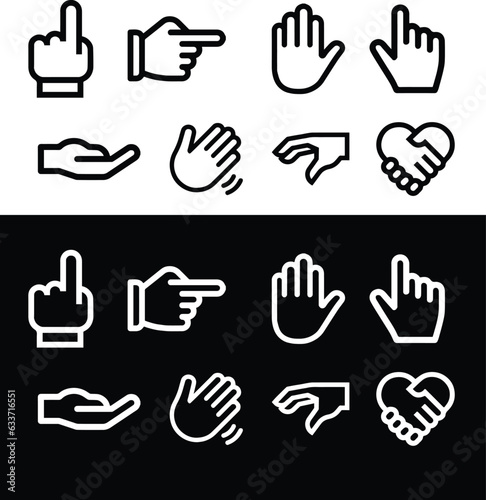 El için ekon seti. Translation : Icon set for hand.