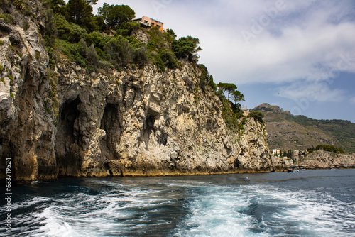 A view of a rocky coastline in Sicily