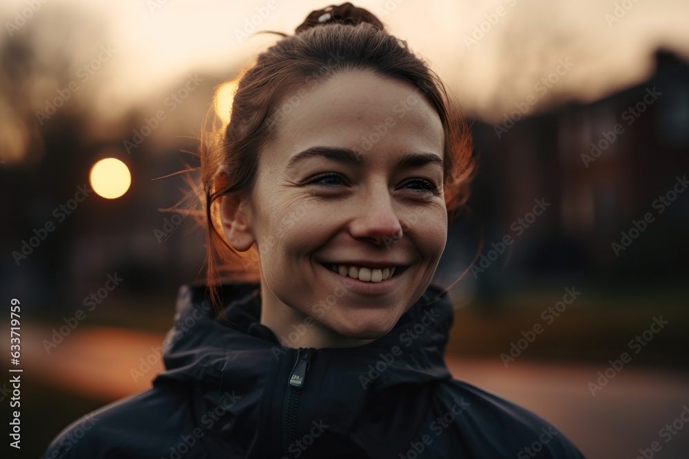 Portrait of female sporty woman running outdoor Portrait of female sporty woman running outdoor
