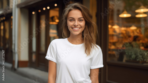 30 year old woman wearing a plain white tshirt Free Download 30 year old woman wearing a plain white tshirt - GFXLoad