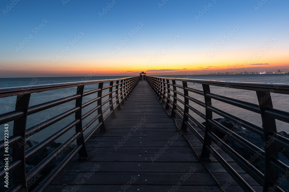 Beautiful Sunrise from fishing bridge to Arabian sea
