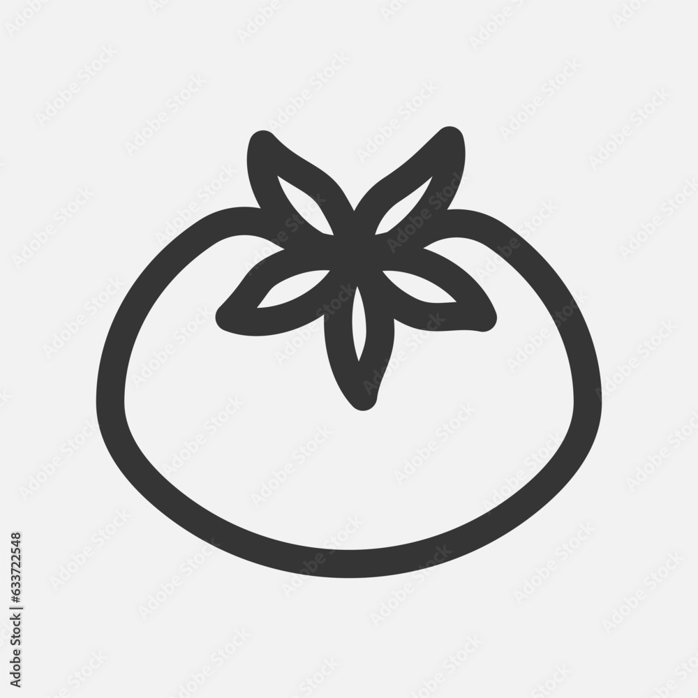 Tomato vegetable line icon. Outline berry. Vector illustration Tomato vegetable line icon. Outline berry. Vector illustration