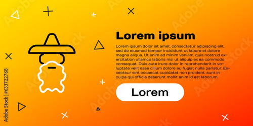 Line Wizard warlock icon isolated on yellow background. Colorful outline concept. Vector