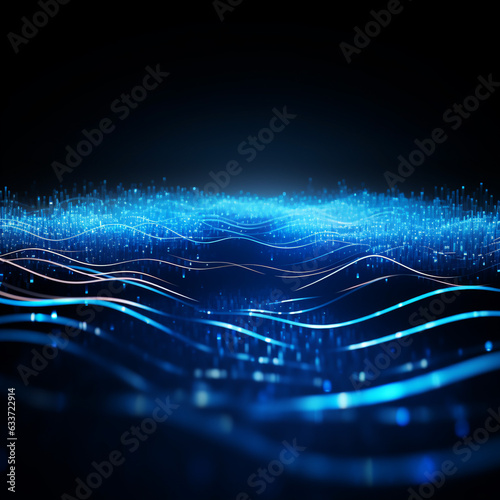 Advancing Internet Tech: Blue Luminous Waveform