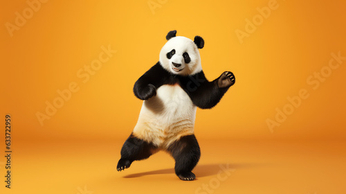Cool cheerful cartoon style panda dancing salsa © Natalia