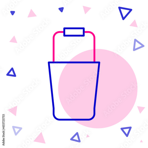 Line Sauna bucket icon isolated on white background. Colorful outline concept. Vector