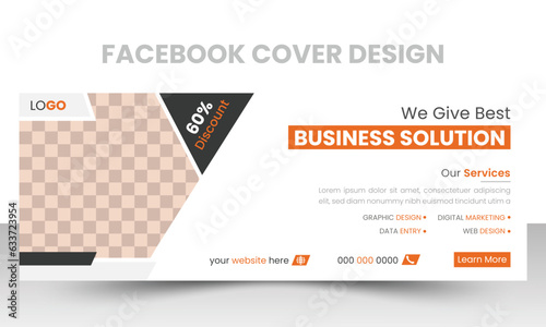 Professional Business Facebook cover page design, digital marketing business social media post design template.