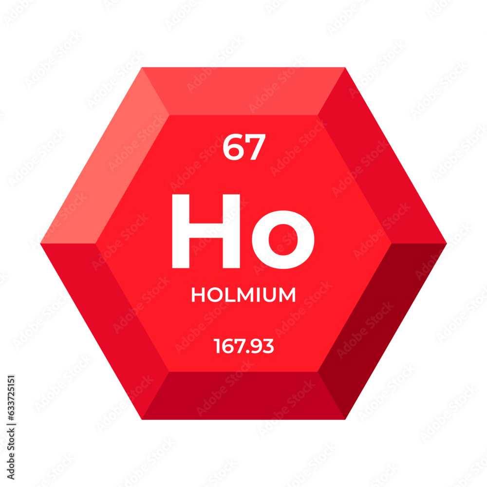 Holmium is chemical element number 67 of the Lanthanide group. Icon of ...