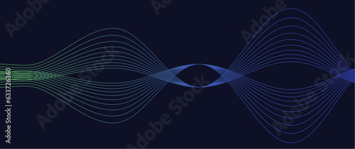 abstract vibrant gradient line on a dark blue background vector illustration for background, backdrop, banner