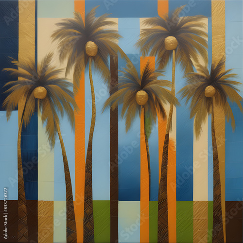 palm trees on the beach generative ia
