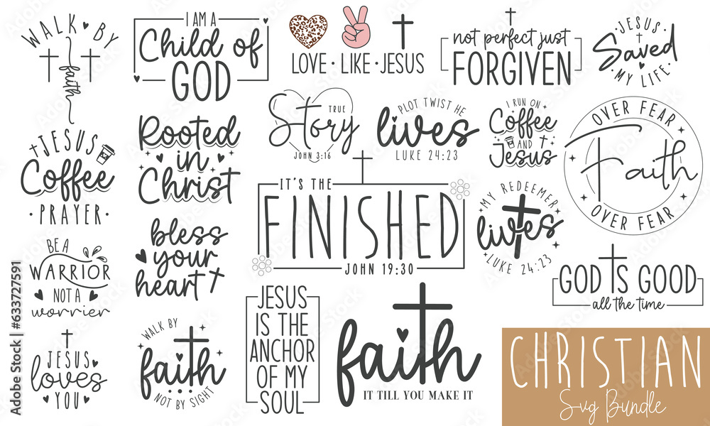 Christian SVG craft t-shirt Design Bundle.