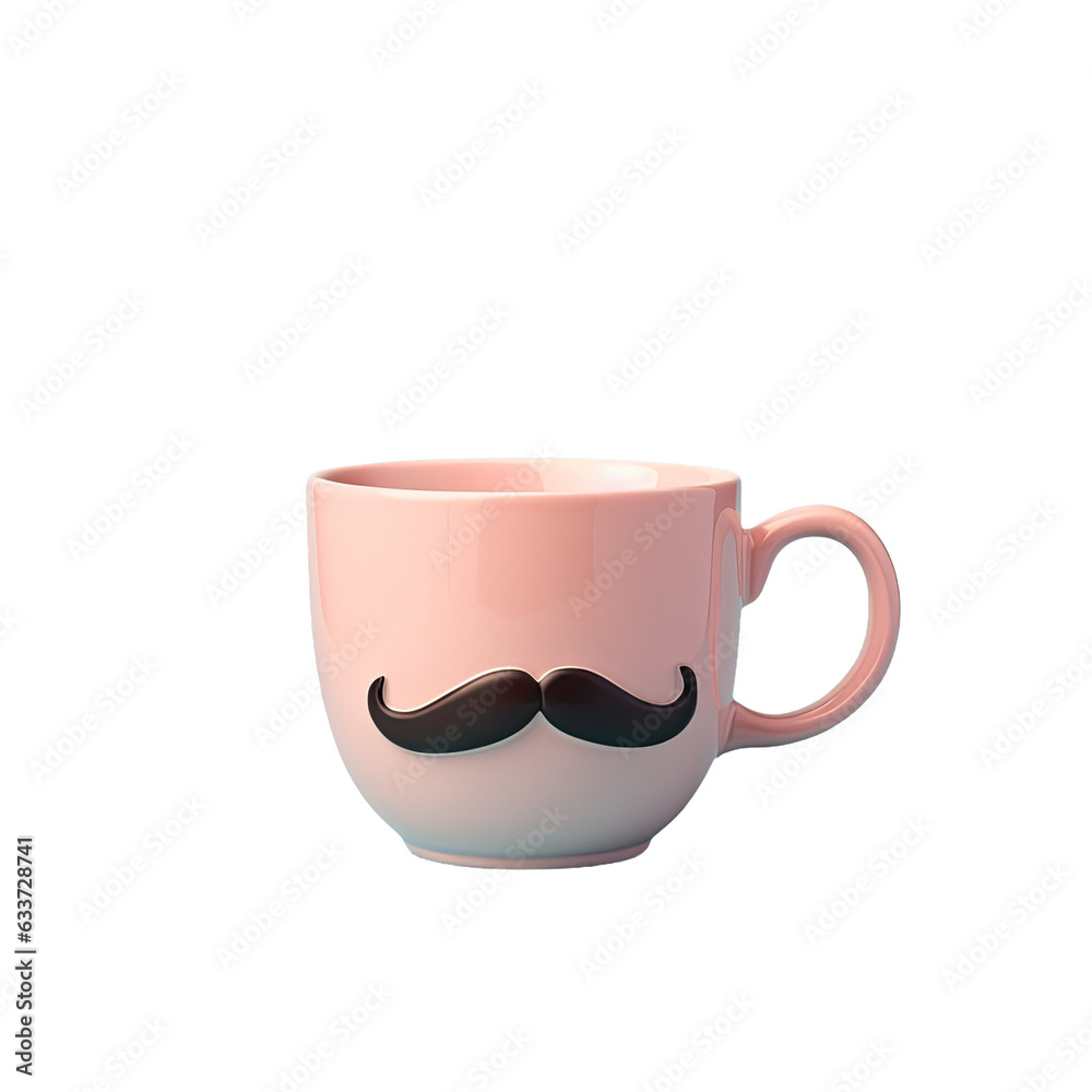 Isolated cup with mustache transparent background Isolated cup with mustache transparent background