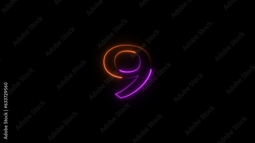 abstract glowing neon count down number illustration background abstract glowing neon count down number illustration background