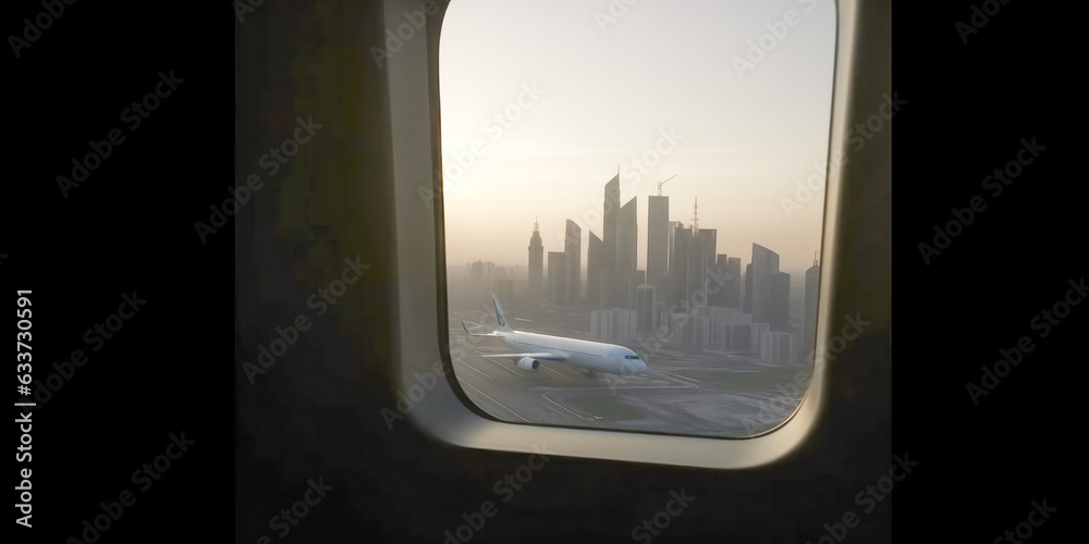 Abu Dhabi from the airplane - Generative AI