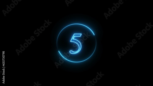 abstract glowing neon count down number illustration background