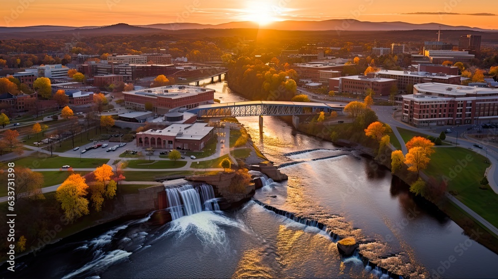 Aerial View of Lynchburg Virginia Stunning City Landscape with