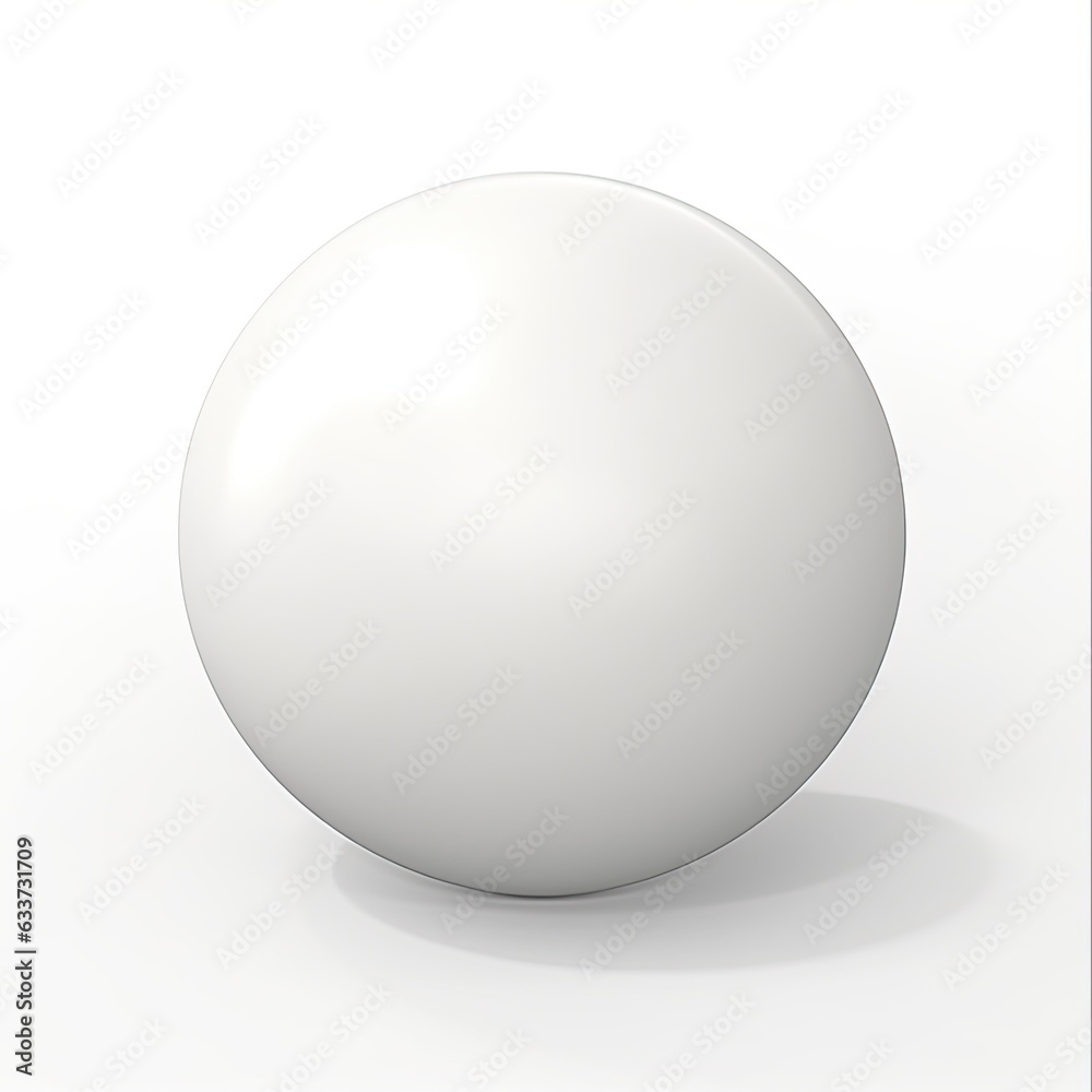 White Ball on White - Isolated 3D Rendering of Round Object with Soft Shadow on White Background. Generative AI White Ball on White - Isolated 3D Rendering of Round Object with Soft Shadow on White Background. Generative AI