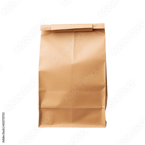 Brown bag by itself on transparent surface