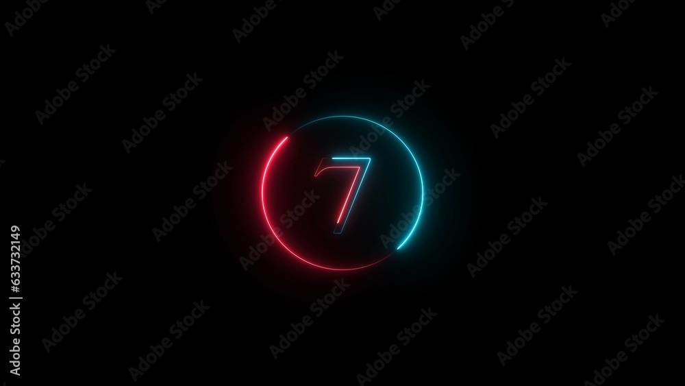 abstract glowing neon counting number text illustration on black background abstract glowing neon counting number text illustration on black background