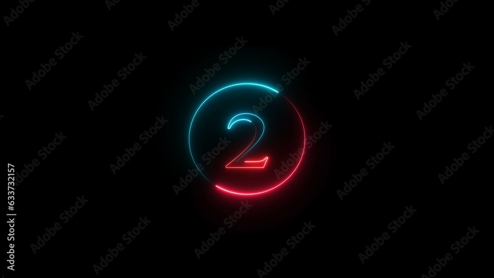 abstract glowing neon counting number text illustration on black background abstract glowing neon counting number text illustration on black background