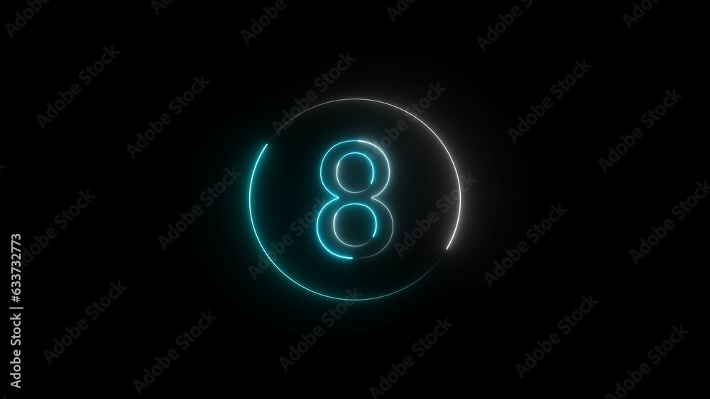abstract glowing neon counting number text illustration on black background abstract glowing neon counting number text illustration on black background