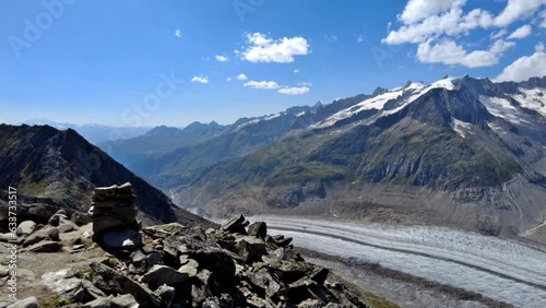 Wallis, Schweiz: Zeitraffer am Aletschgletscher photo