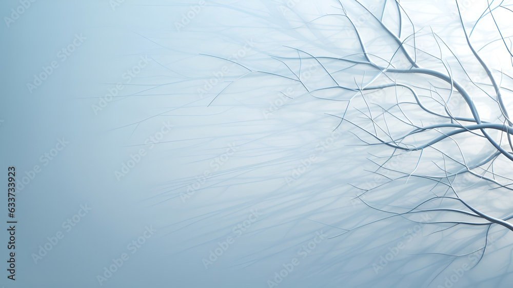 soft blue background with shadows from branches without leaves, generated by AI