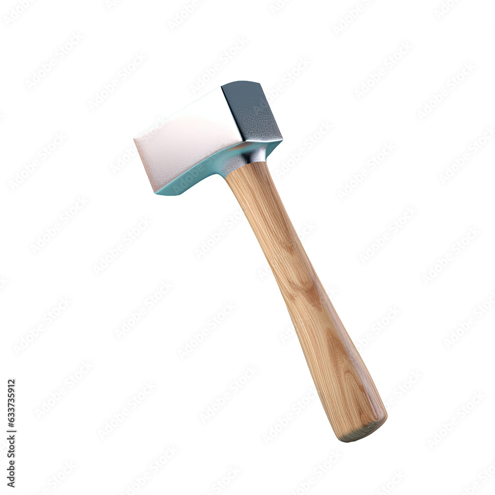 transparent background wooden handle hammer