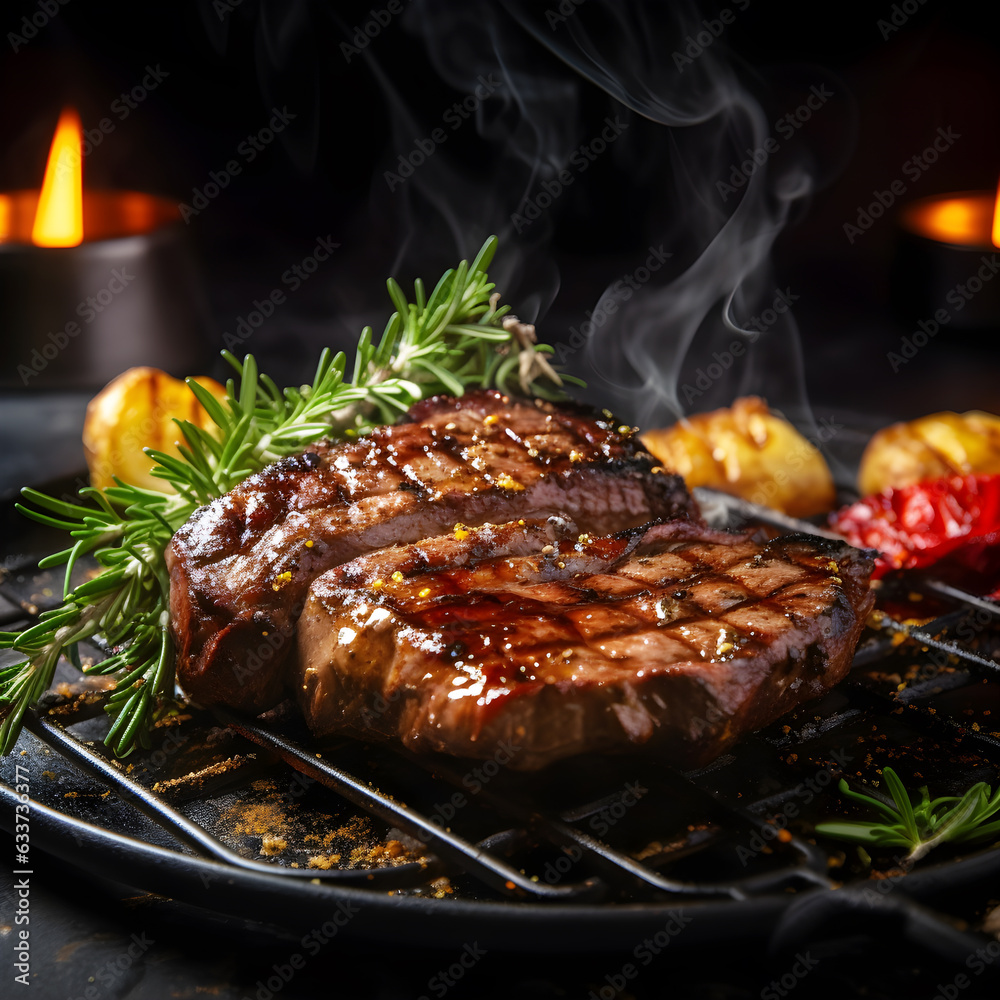 Grilled meat on a luxury plate Grilled meat on a luxury plate