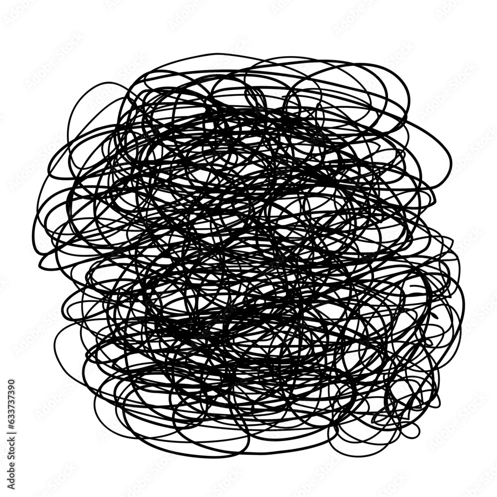 Tangled grungy round scribble hand drawn with thin line, isolated on white background.
An illustration showing how the inside of the head is confused. Tangled grungy round scribble hand drawn with thin line, isolated on white background.
An illustration showing how the inside of the head is confused.